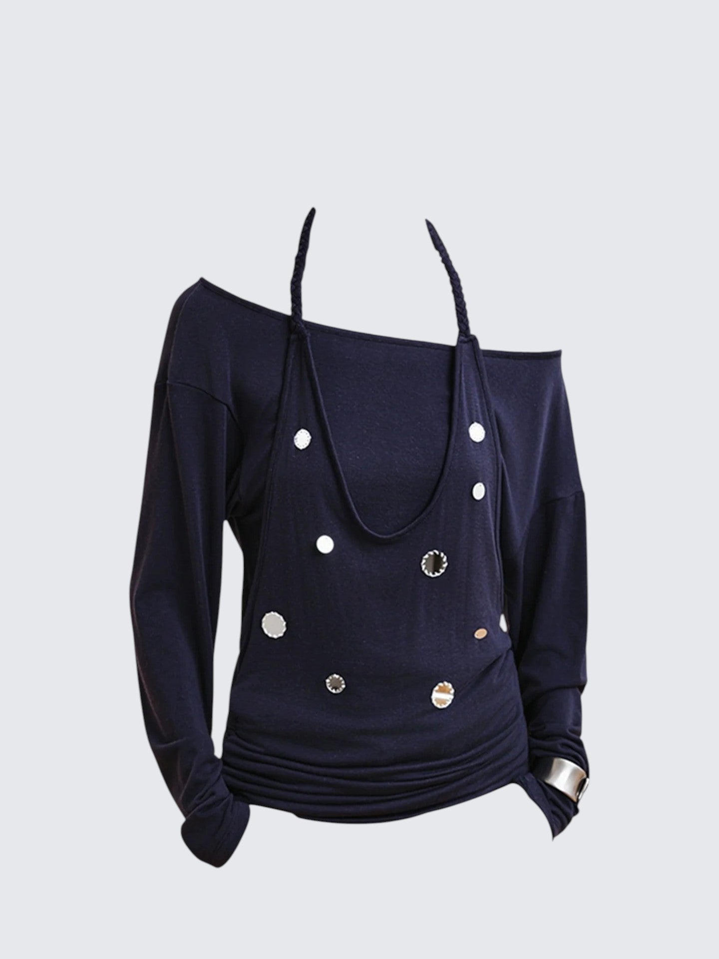 Halter Layered Long Sleeve Top