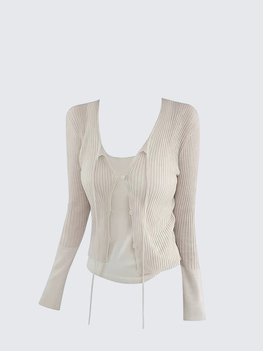 Lightweight Tie Front Knit Cardigan