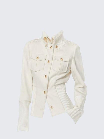 High Neck Dualwear Wool Coat Women