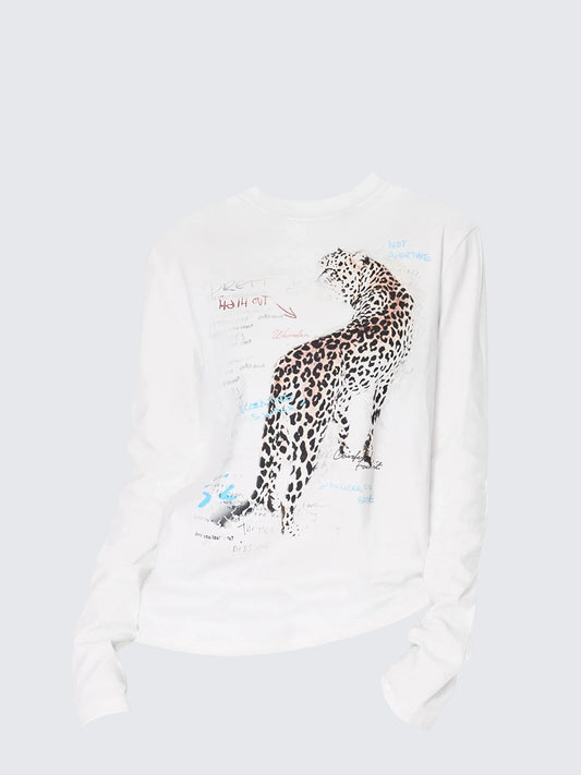 Leopard Print Cotton Tee Women