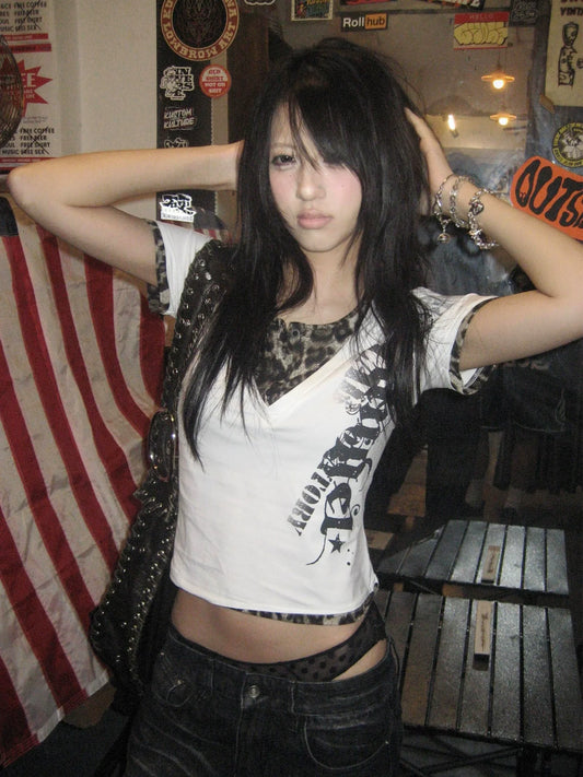 Leopard V Neck Layered Tee