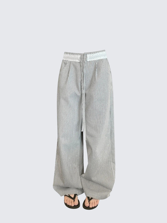 American Lace Stripe Straight Leg Pants