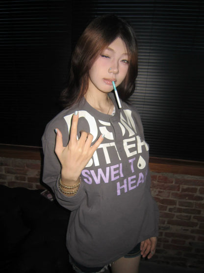 American Vintage Long Sleeve Tee Comfortable Henry Collar