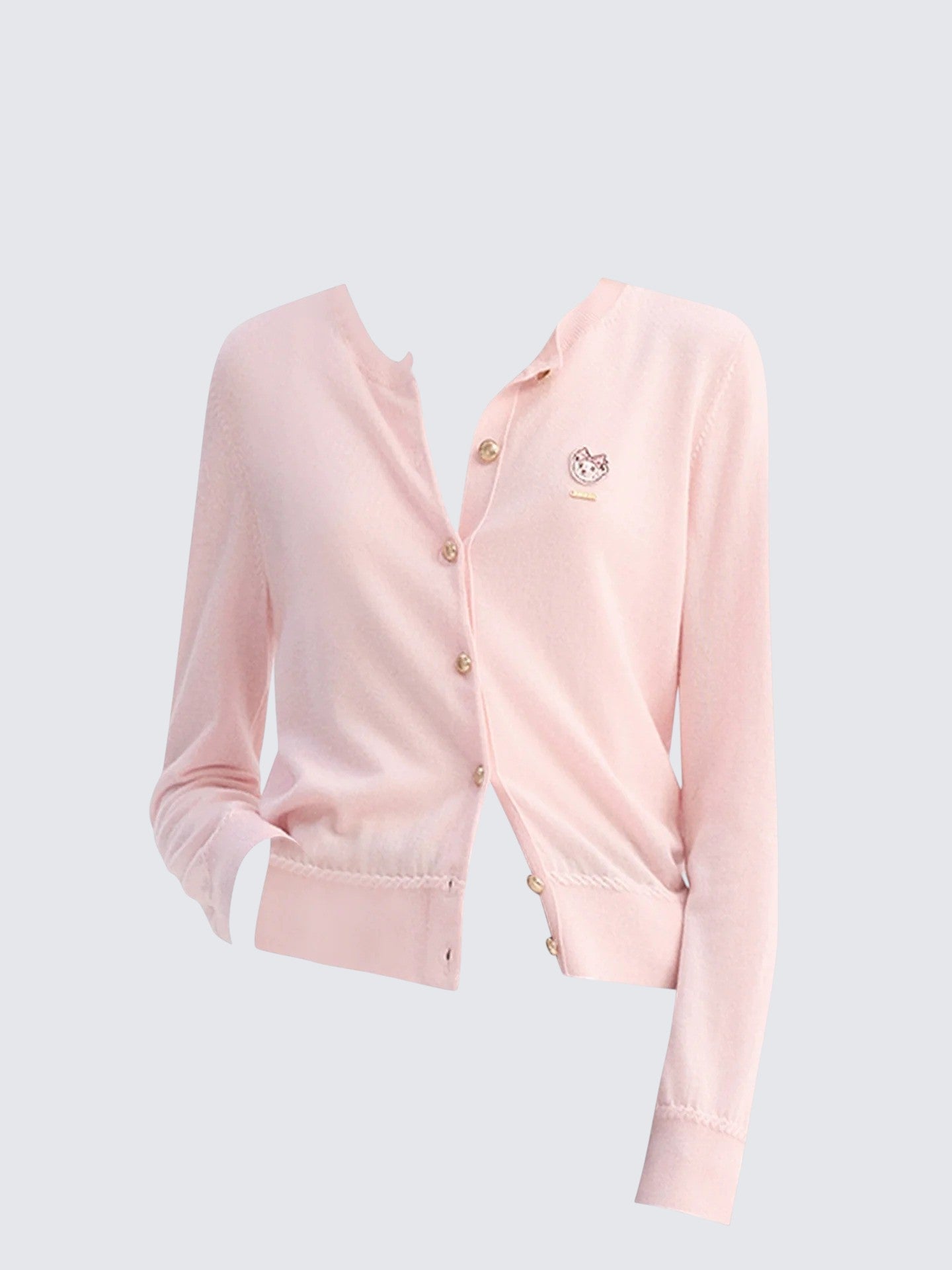 Pink Knit Cardigan Women