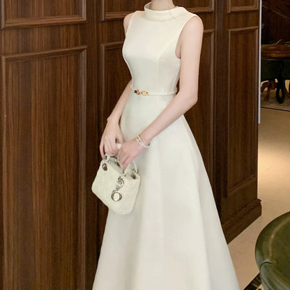 French Hepburn White Gown Dress – Luxury Evening Dress