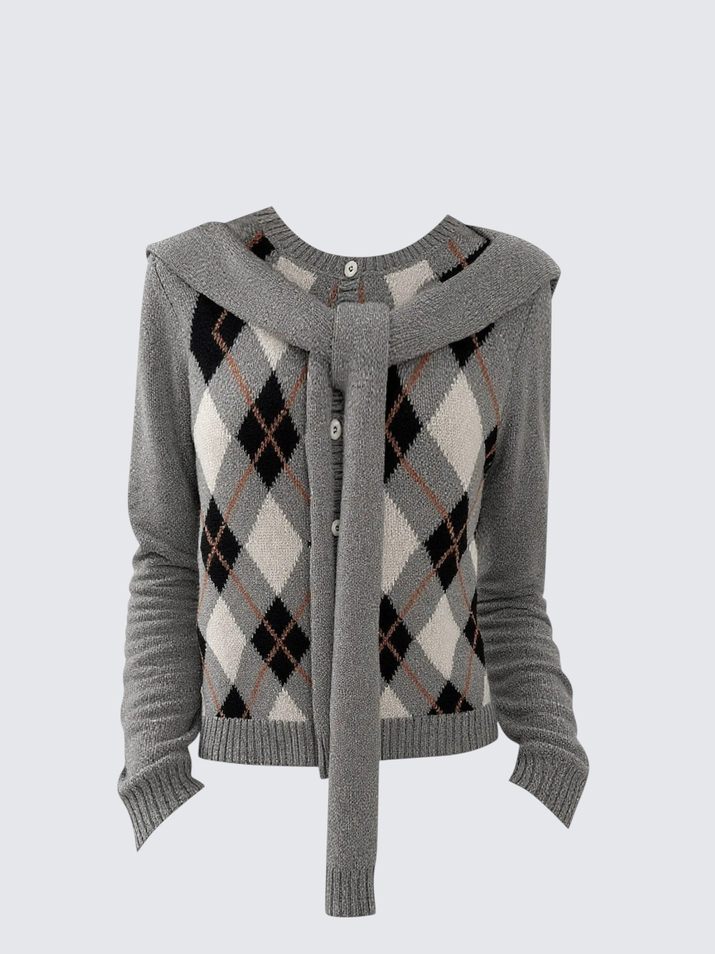 Gray Diamond Shoulder Cardigan Women