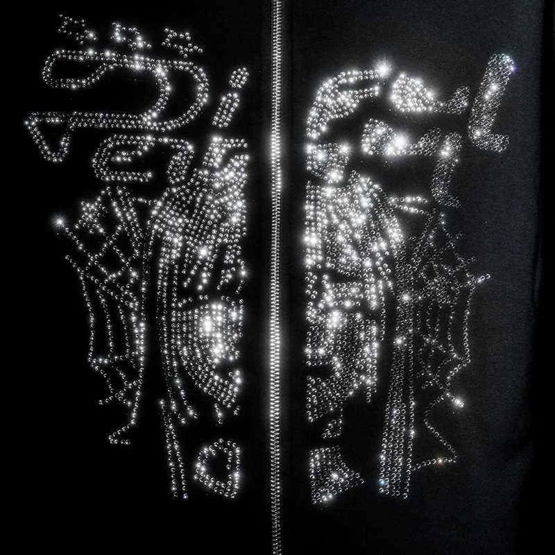 Y2K Punk Anime Rhinestone Hoodie