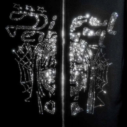 Y2K Punk Anime Rhinestone Hoodie
