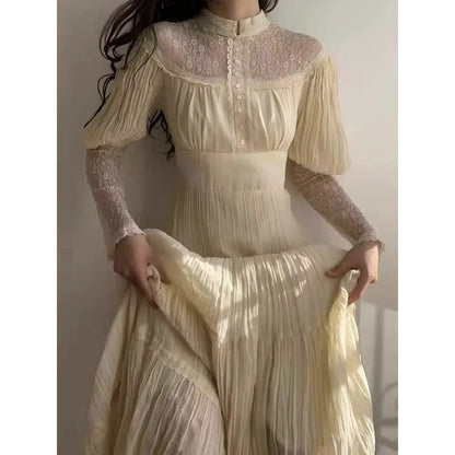 Vintage Lace Court Gown Prom Dress