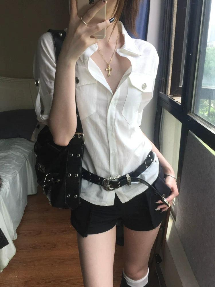 Cleanfit White Short Sleeve Shirt Work & Casual Summer Top