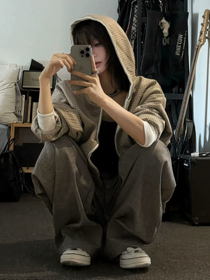 Reversible Houndstooth Hoodie