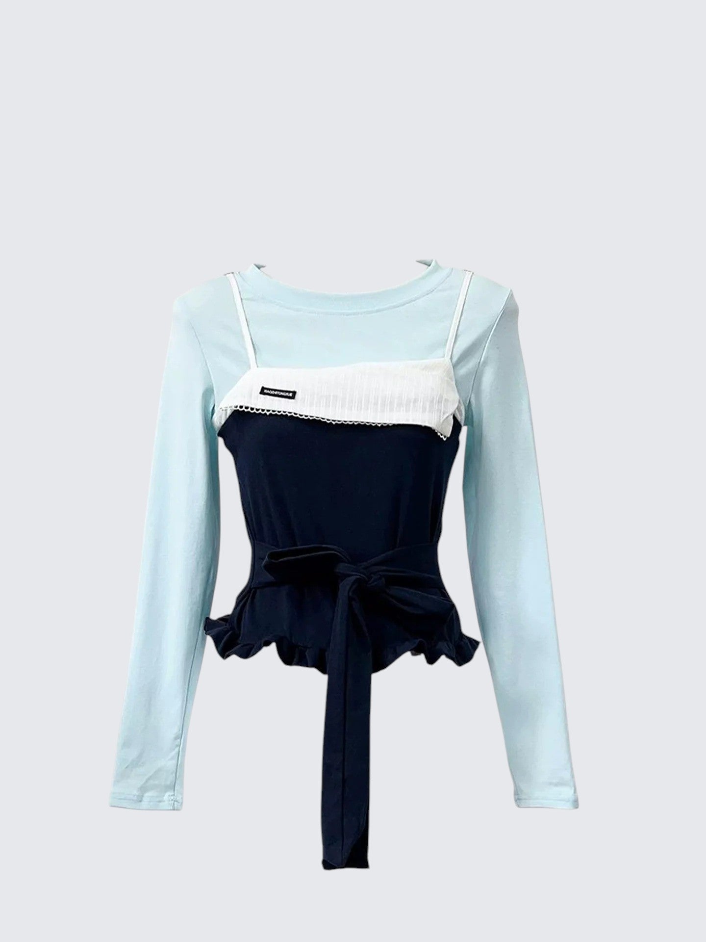 American Faux Two-Piece Colorblock Tee