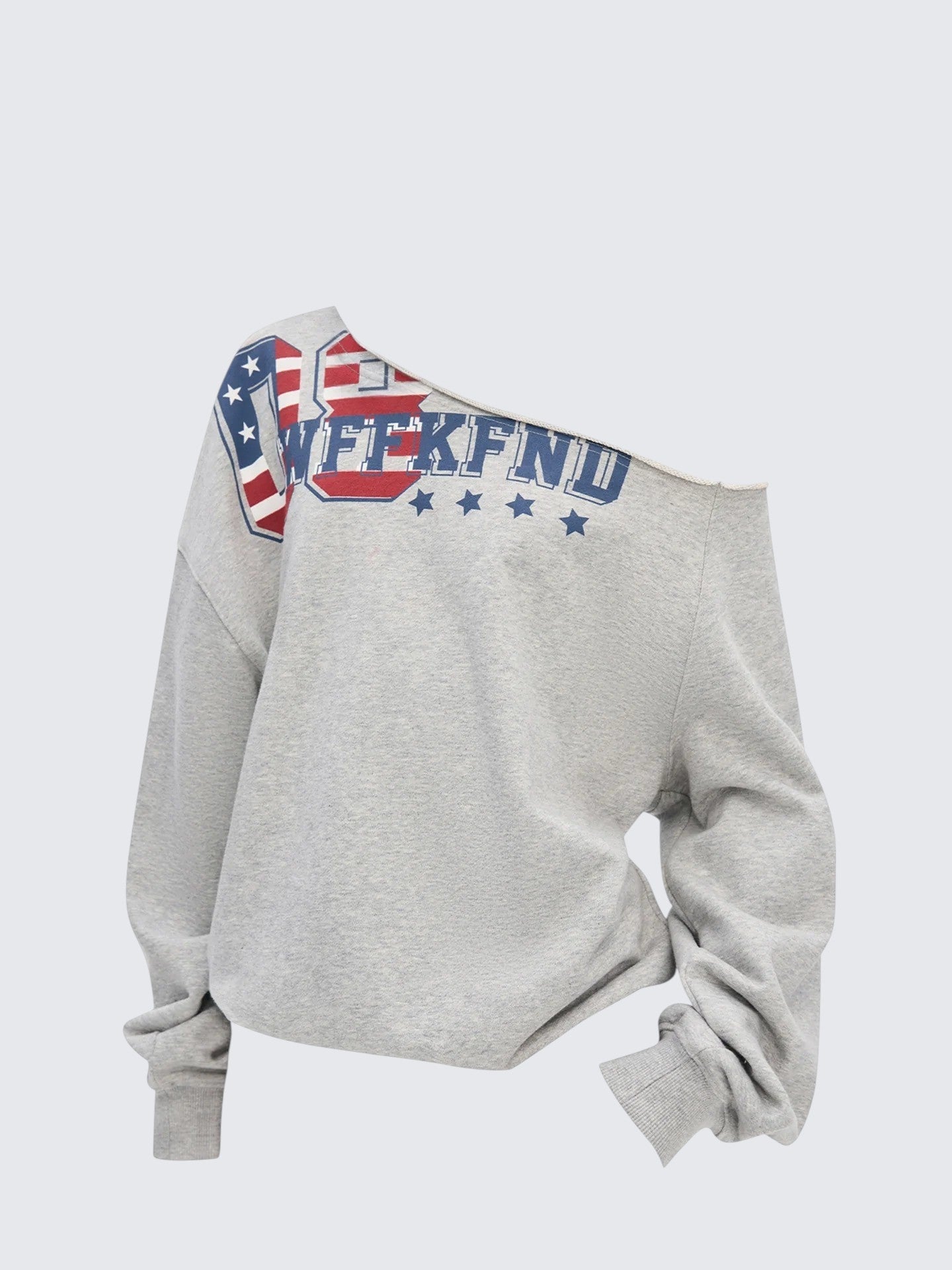 Off-Shoulder Letter Hoodie Women