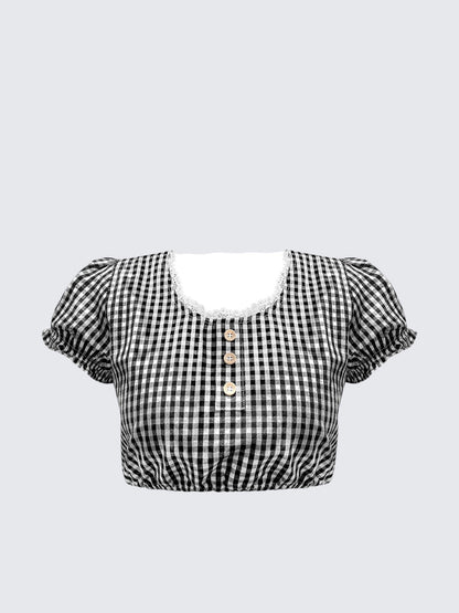 Lace Puff Sleeve Top