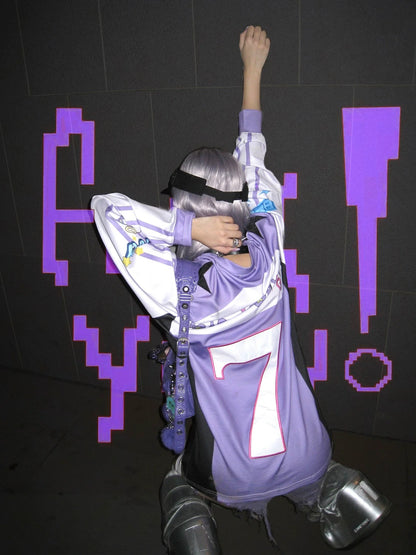 Y2K Purple V Neck Jersey