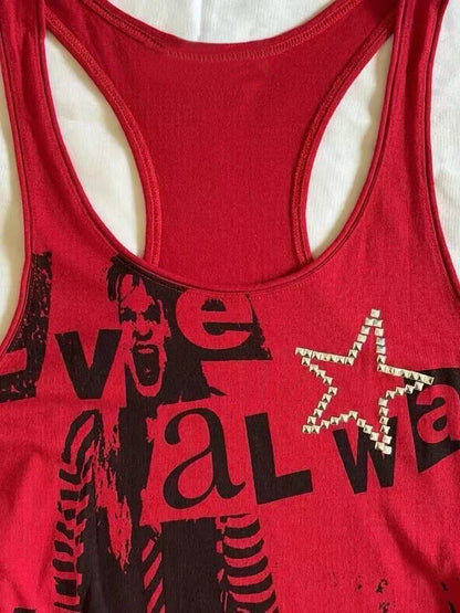 Red Rock Punk Retro Print Y2K Tank Top