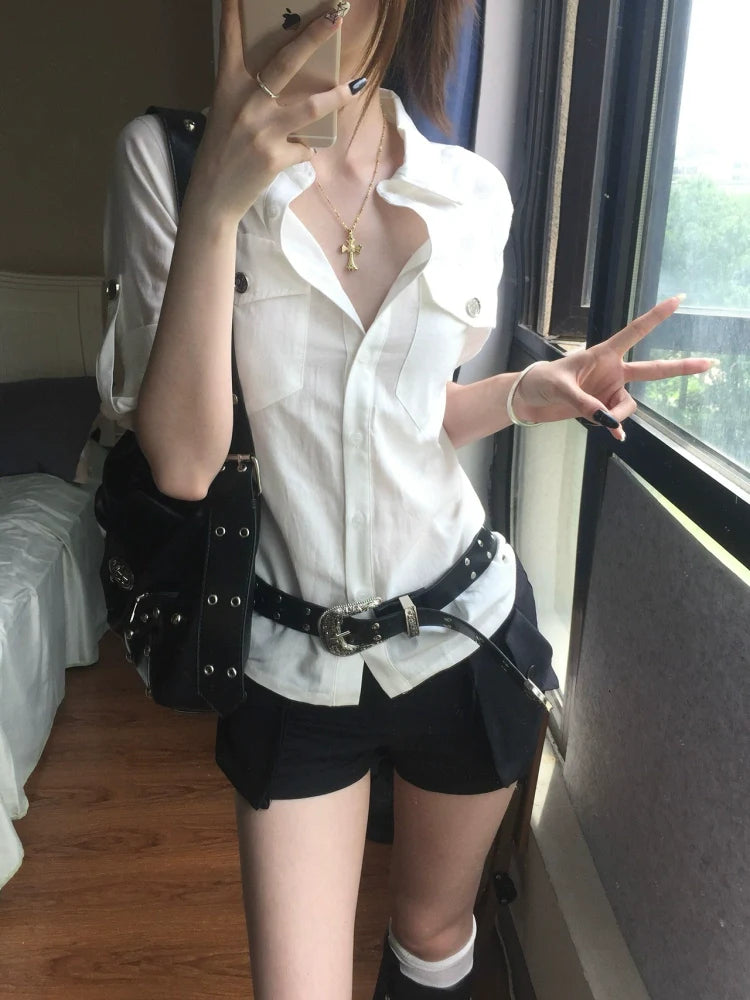 Cleanfit White Short Sleeve Shirt Work & Casual Summer Top