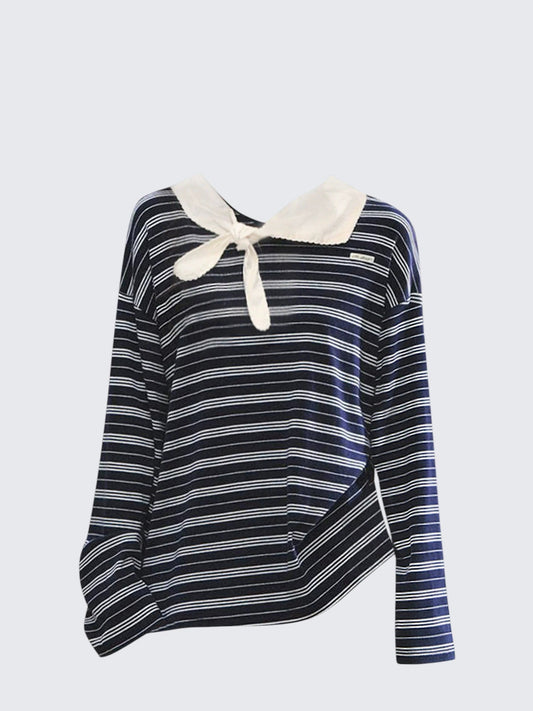 Bow Tie Striped Tee Women
