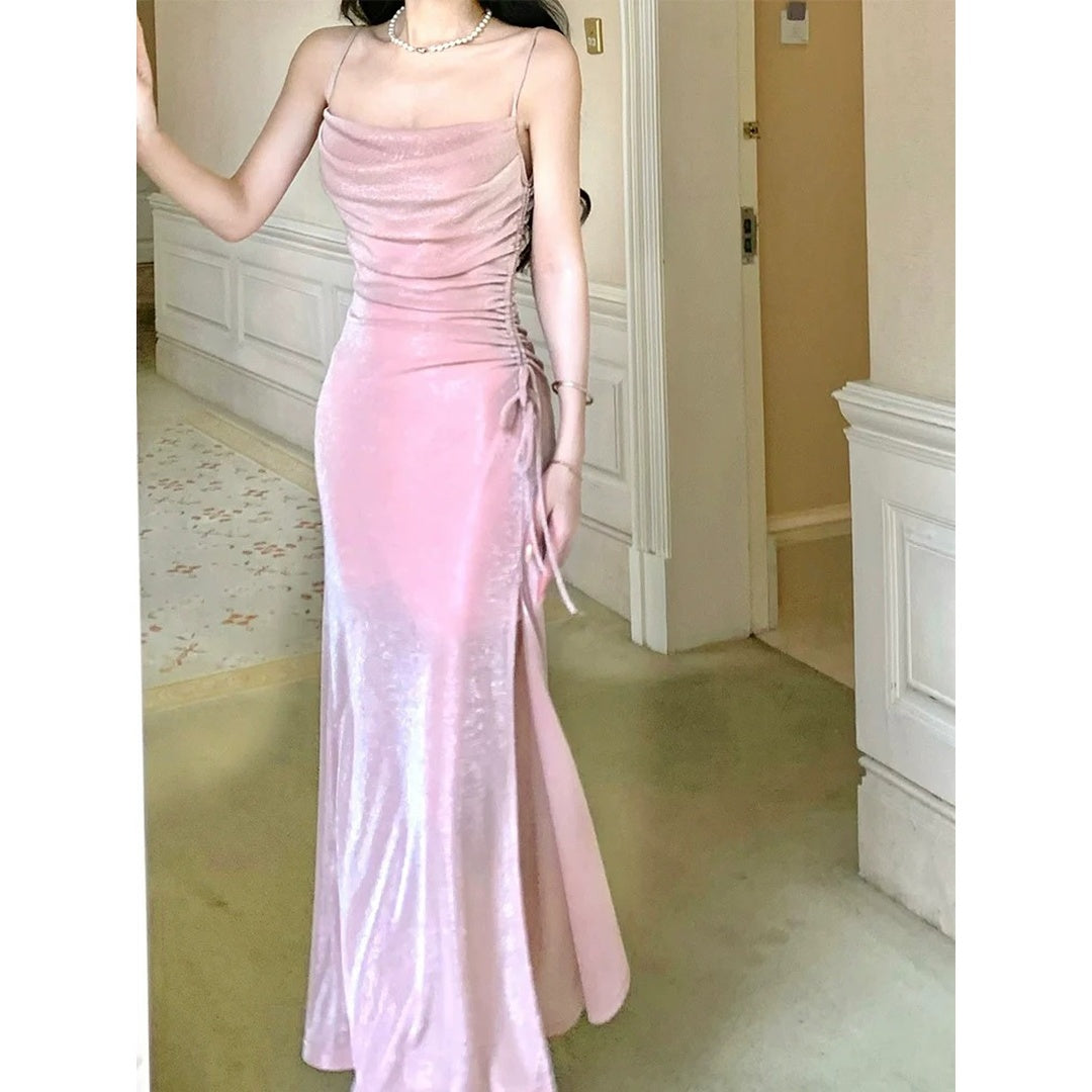 Knitted Halter Gown Adult Evening Prom Dress