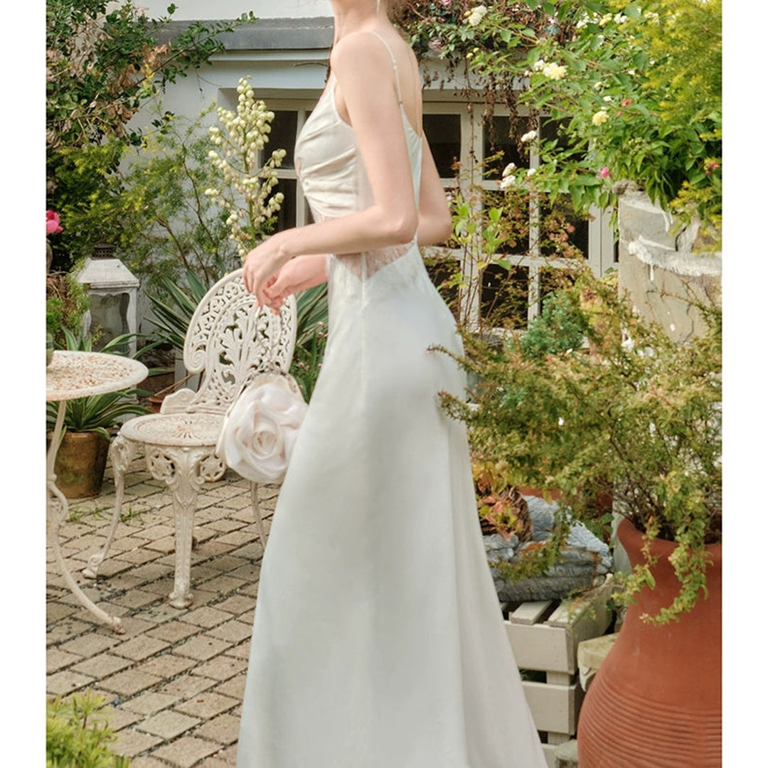 Ivory Butterfly Knot Lace Mermaid Gown Dress