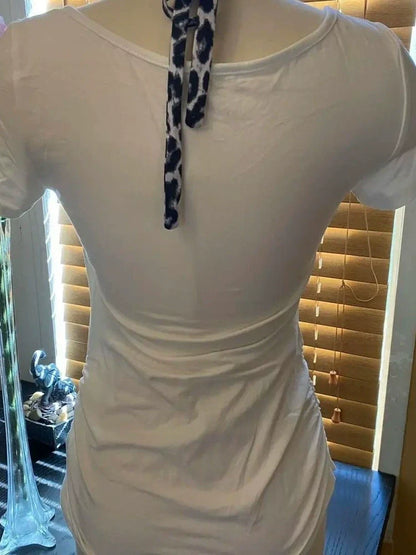 Skull Leopard Patchwork Y2K T-Shirt