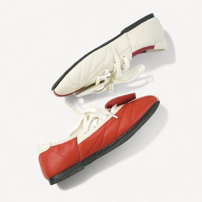 Beige Lace Bow Balletcore Sneakers Balletsneaker Flats