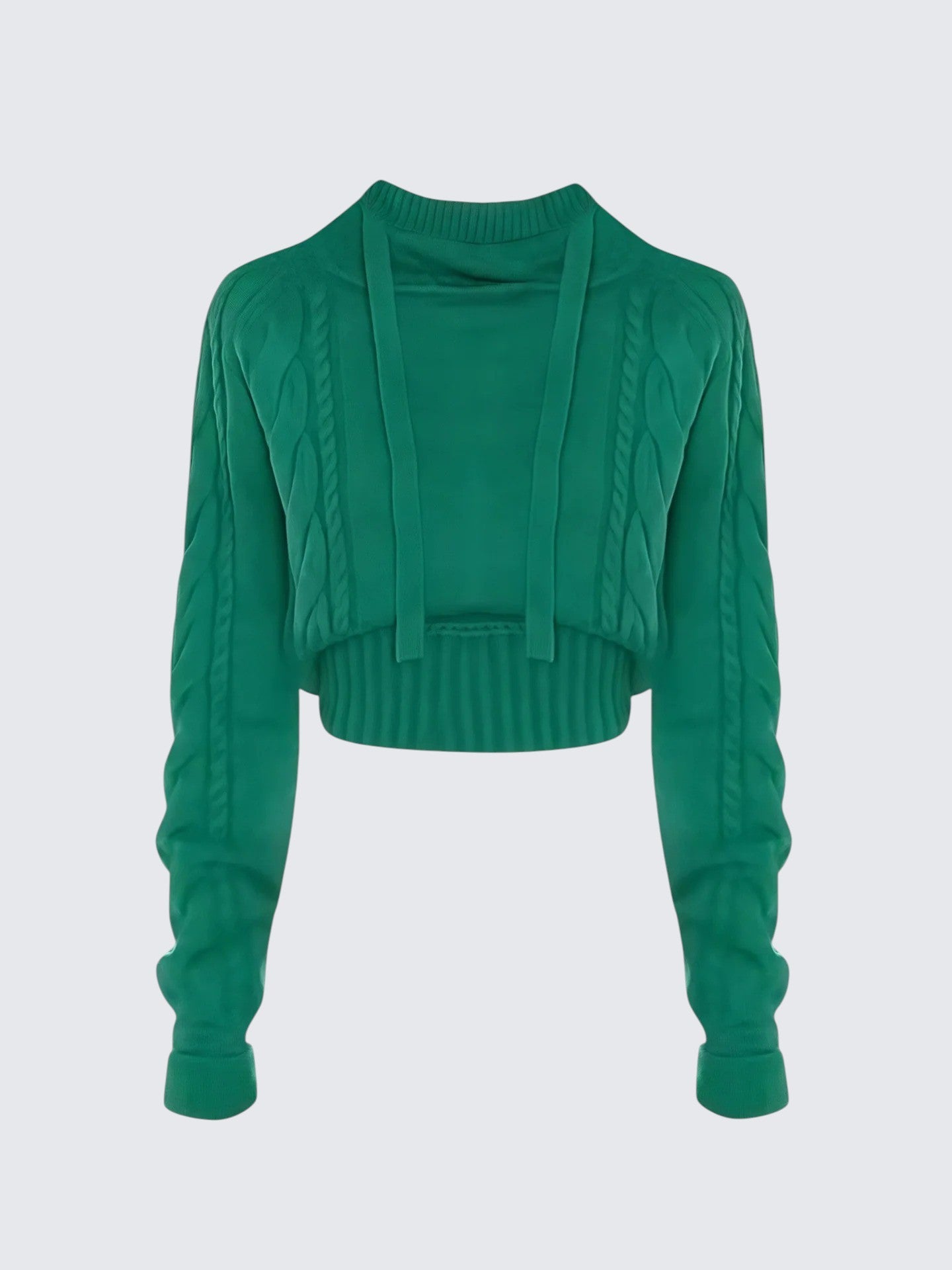 Korean Twist Knit Hoodie Women