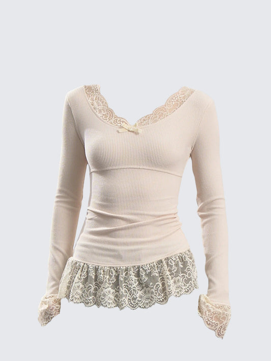 Sweet & Sexy Lace Long Sleeve Tee
