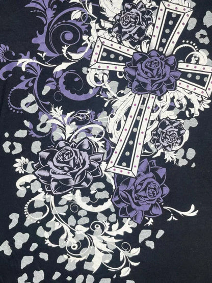 Black Original Gothic Rock Punk Vintage Print Y2K T-Shirt