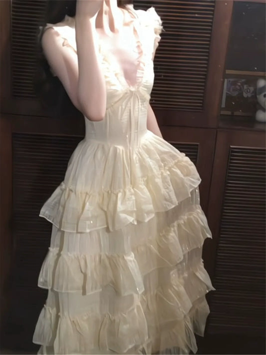 Intricate Embellished V-Neck Slip Maxidress