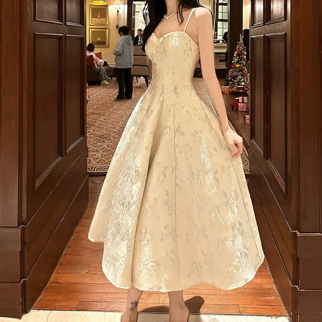 French Embroidered Butterfly Luxury Mini Gown Dress