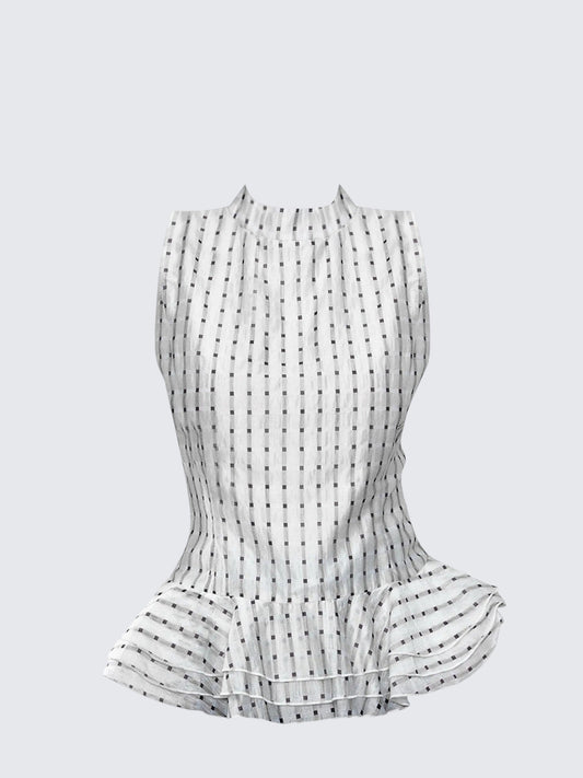 Plaid Sleeveless Waist Top