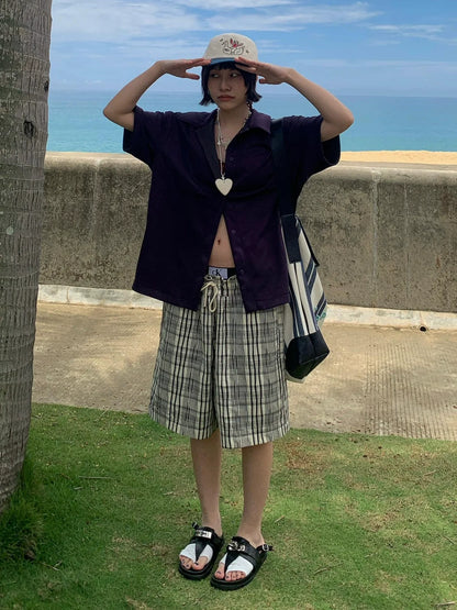 Textured Casual Sport Shorts