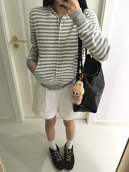 Korean Stripe Knitted Cardigan