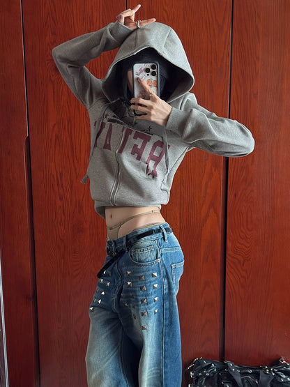 American Girl Distressed Hoodie