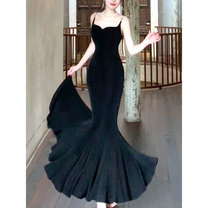 Lotus Step Knit Mermaid Gown Dress