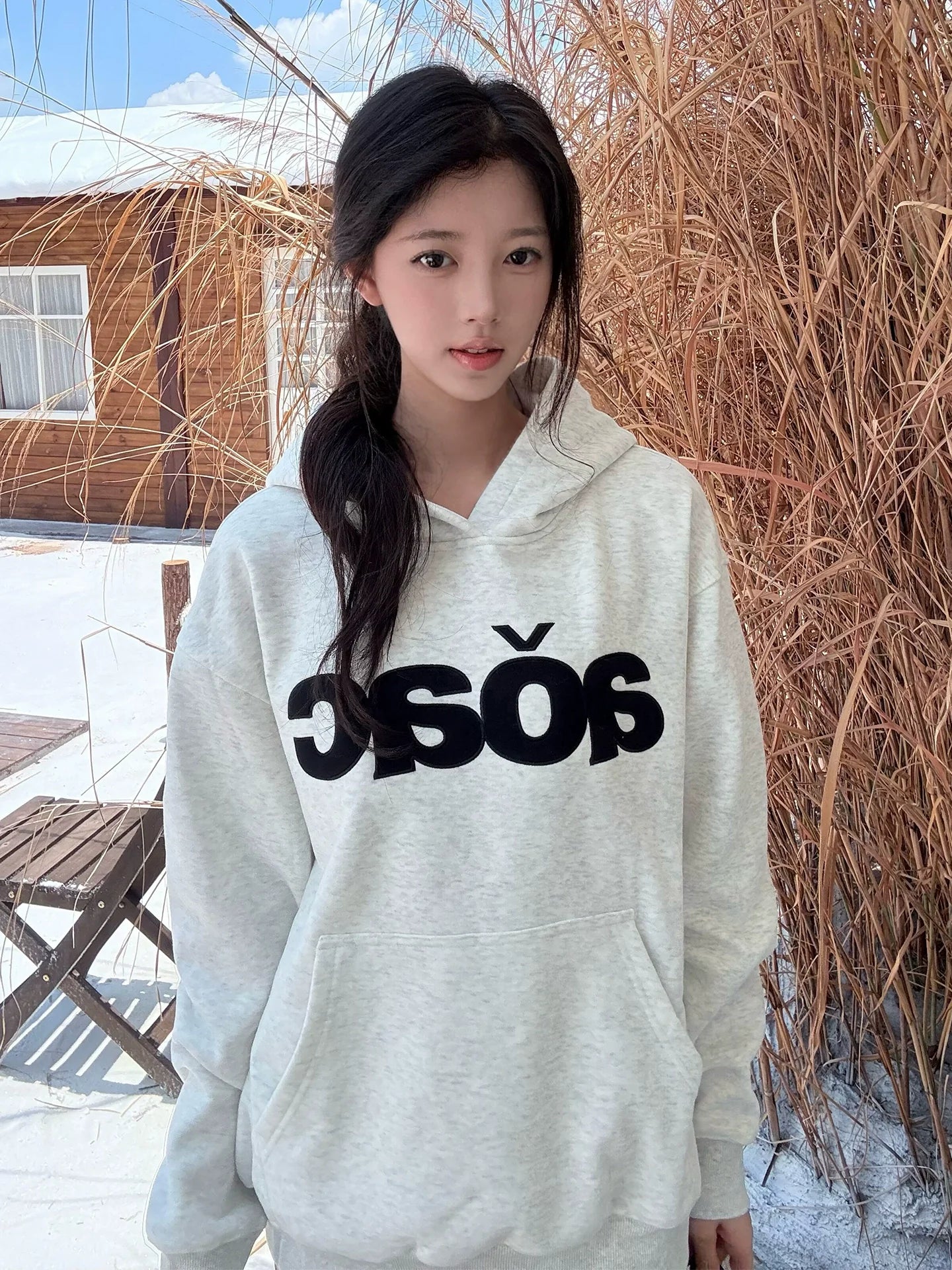 Retro Applique Embroidered Hoodie