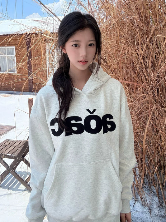 Retro Applique Embroidered Hoodie