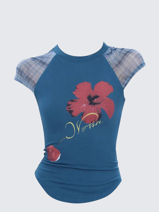 American Sexy Mesh Patchwork Tee