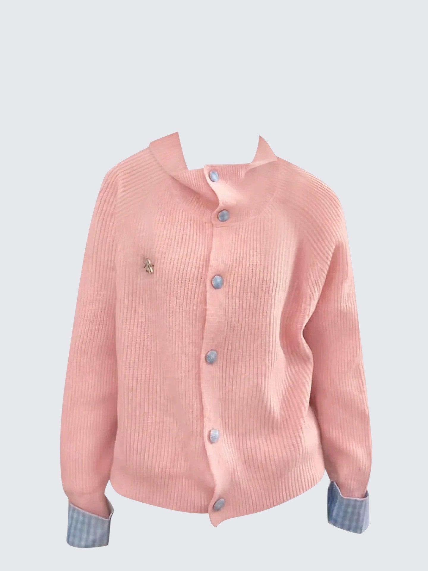 Korean Colorblock Knit Cardigan