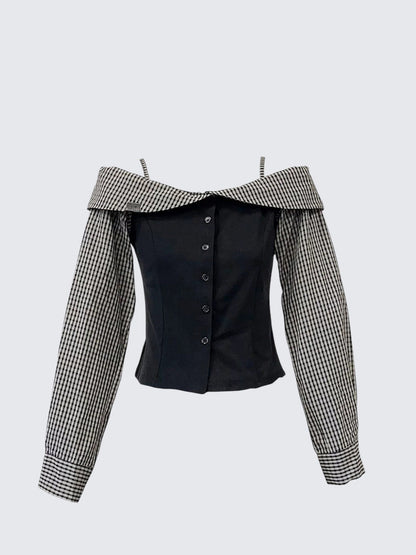 One Shoulder Lantern Sleeve Top