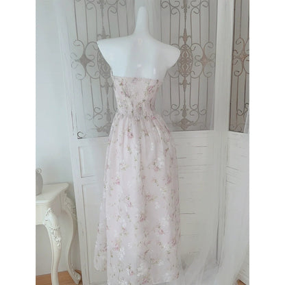 Floral Tale Strapless Floral Removable Strap Gown Dress