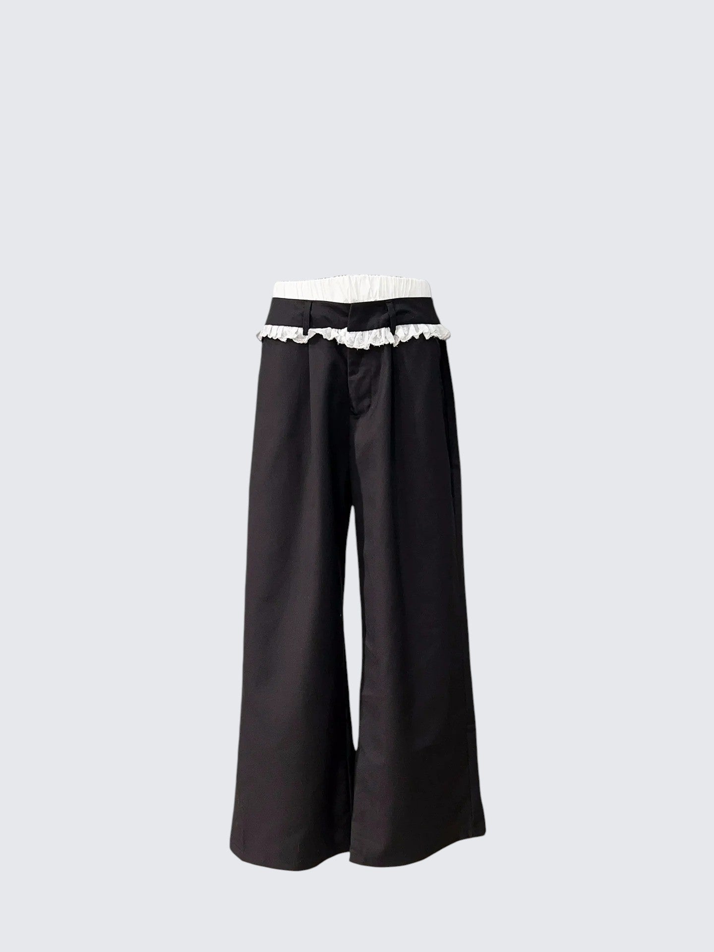 Premium Black Lace Trim Trousers