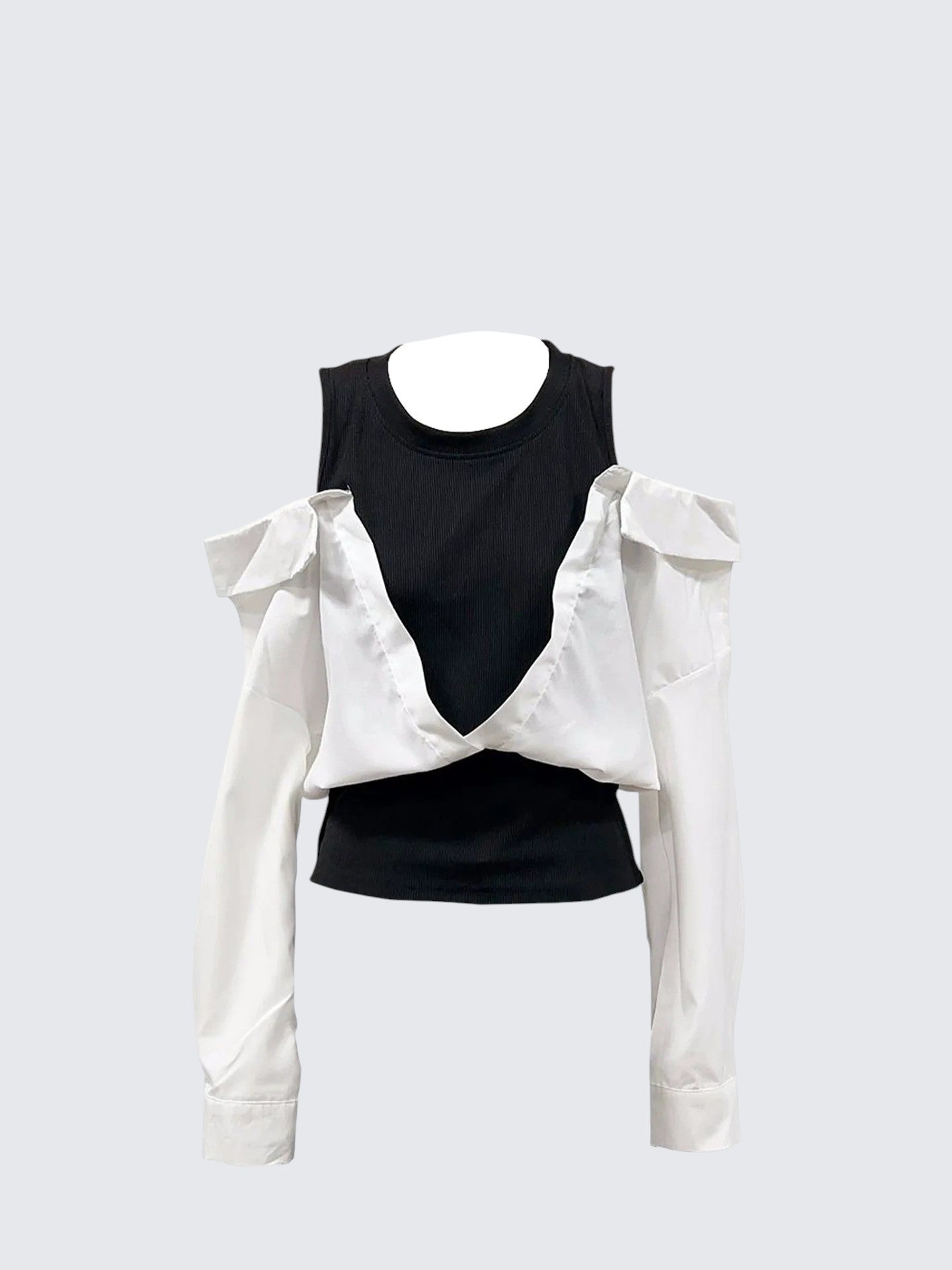Layered Colorblock Shoulder Shirt