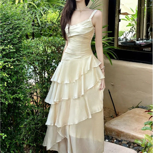 French Luxury Asymmetrical Mermaid Gown Dress – Adult Birthday Party Dress