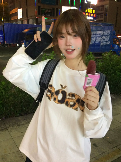 American Vintage Leopard Print Long Tee