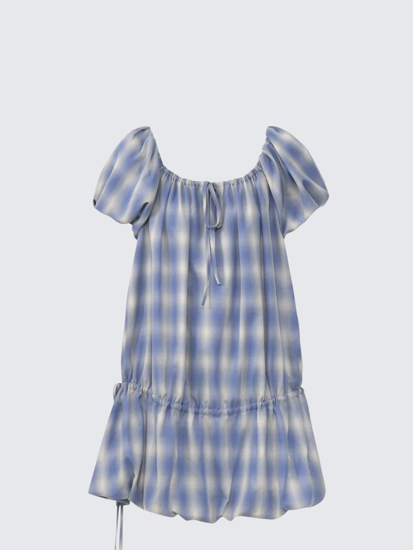 American Square Neck Blue Dress