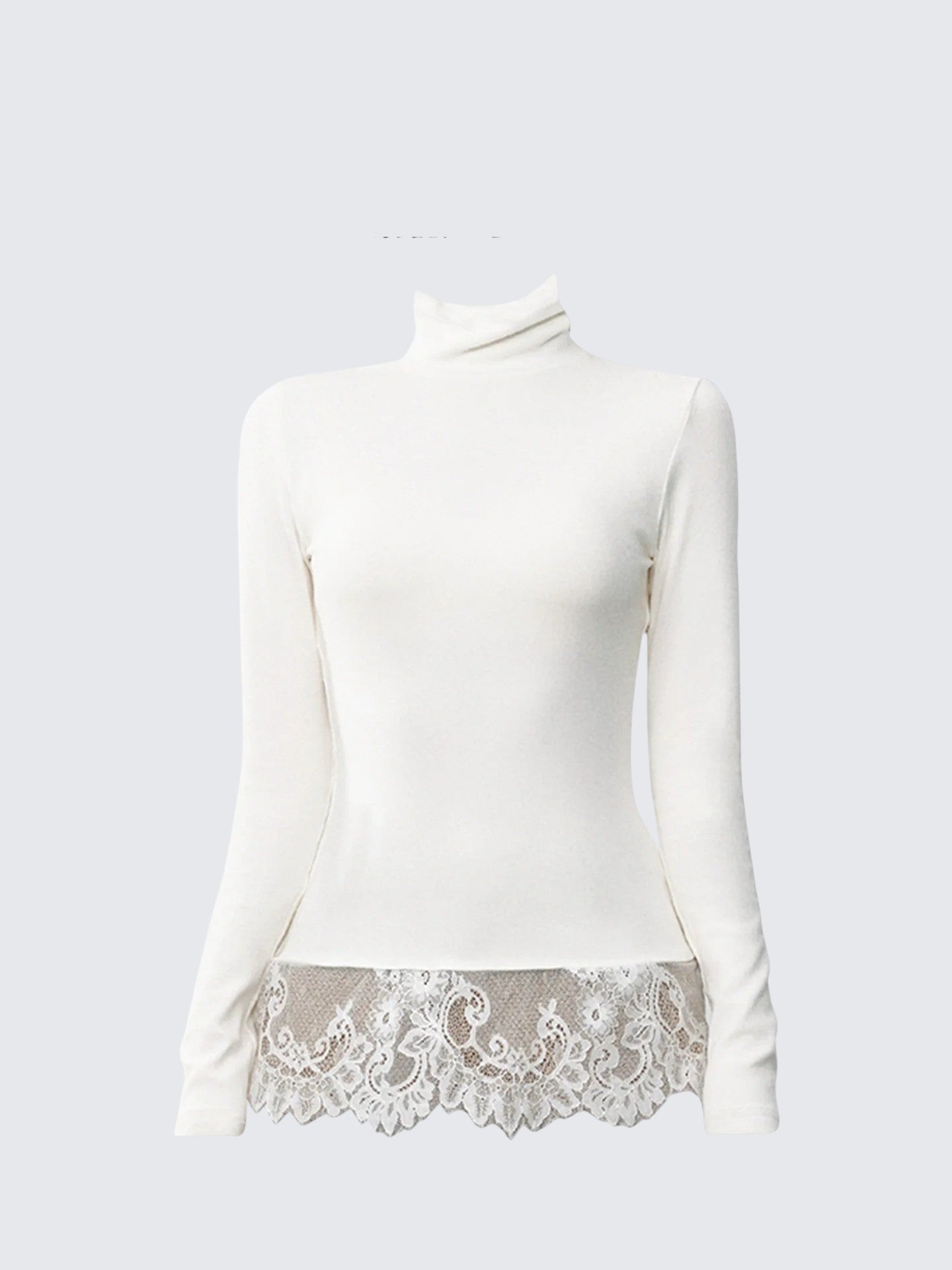 White Lace Long Sleeve Tee Women