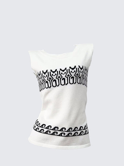 Fair Isle Knit Vest Women