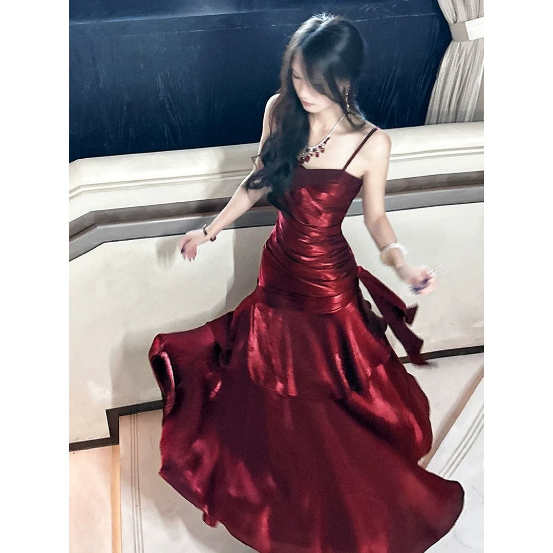 Mermaid Red Ruffle High-End Gown Dress